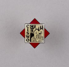 Coal Industry Social Welfare Organisation, badge (Synthetic, plastic), c1940s Creator: Unknown.