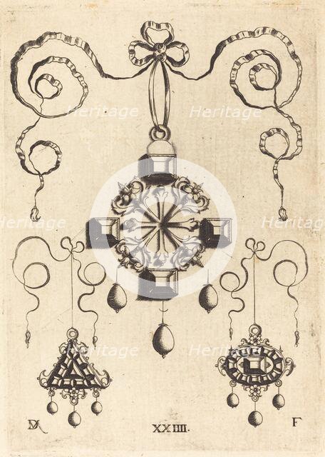 Pendant with Double Cross at Centre, Surrounded by Four Large Table-Stones. Creator: Daniel Mignot.