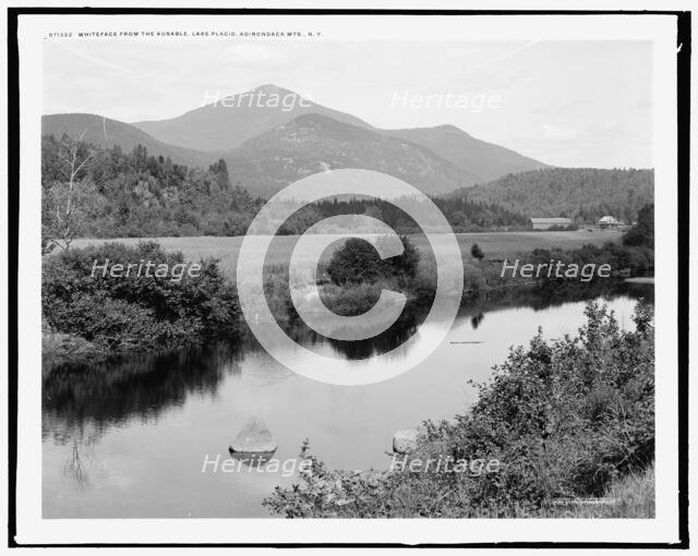 Whiteface Mountain from the Ausable, Lake Placid, Adirondack Mts., N.Y., c1909. Creator: Unknown.
