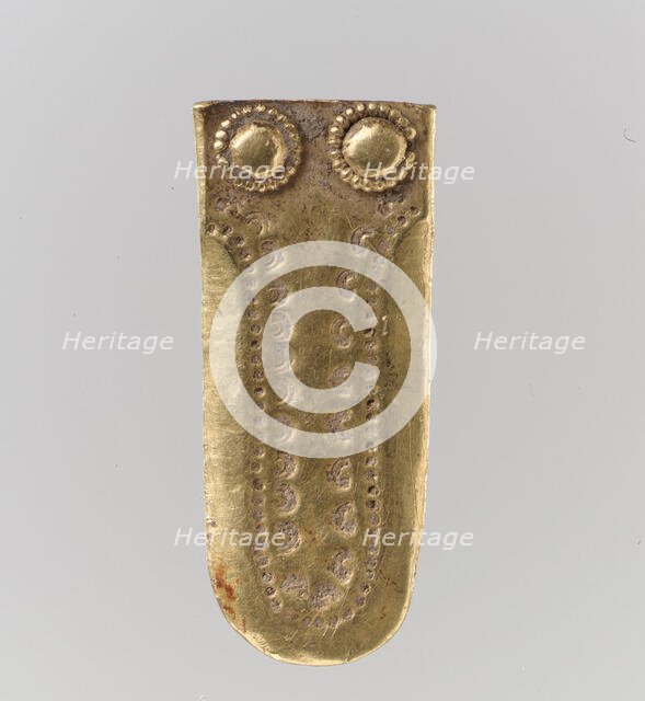 Gold Strap End, Langobardic, ca. 600. Creator: Unknown.