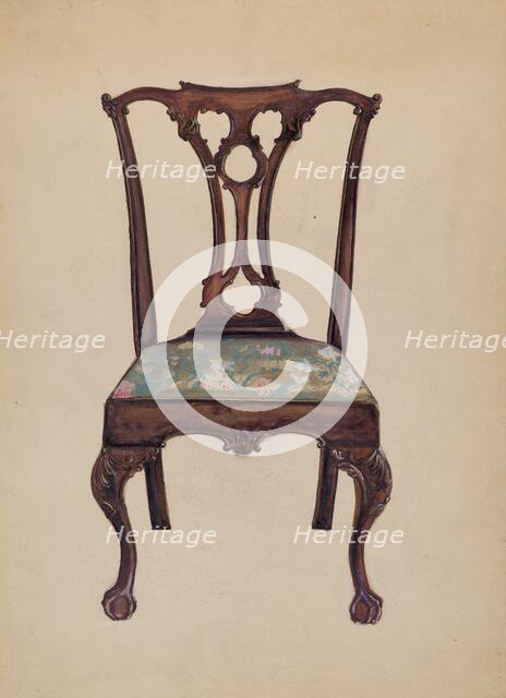 Chippendale Side Chair, 1935/1942. Creator: John Garay.