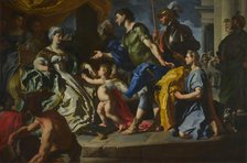 Dido receiving Aeneas and Cupid disguised as Ascanius, 1710. Creator: Solimena, Francesco (1657-1747).