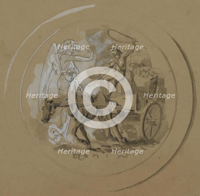 Untitled: Study of a Horsecart, 1855-1859. Creator: Alfred Jacob Miller.