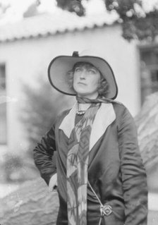 Graham, Mrs., standing outdoors, 1927 Creator: Arnold Genthe.