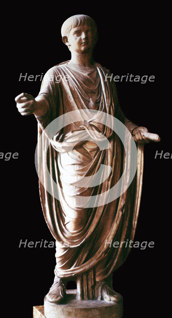 Marble statue of the Roman emperor Nero, 1st century. Artist: Unknown