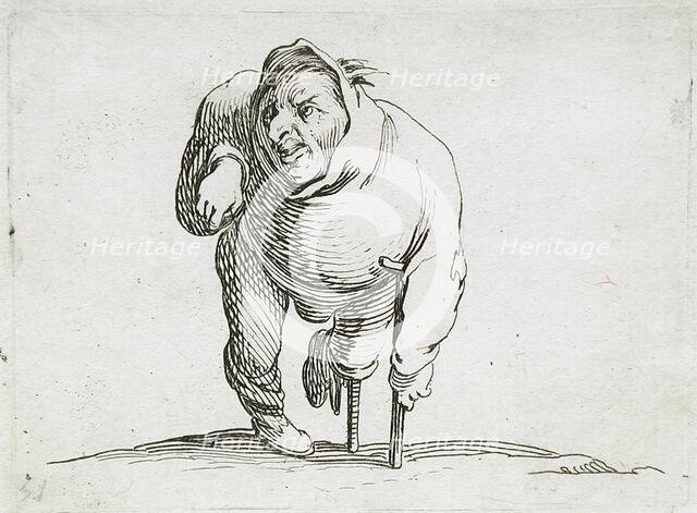 A Disabled Man with a Crutch and a Wooden Leg, 1616. Creator: Jacques Callot.