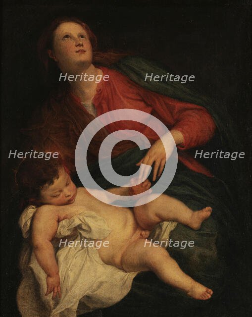 Mary with the Infant Jesus sleeping, c1627. Creator: Dyck, Sir Anthony van (1599-1641).