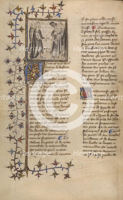 William I and Bishop Lanfranc of Canterbury; Chronique de Normandie, about 1400-1415. Creator: Unknown.
