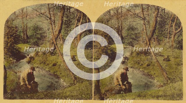"Where the clear brook doth o'er the pebbles play", about 1860. Creator: London Stereoscopic & Photographic Co.