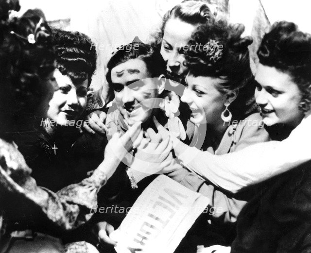 VE Day celebrations, Paris, 8 May 1945. Artist: Unknown