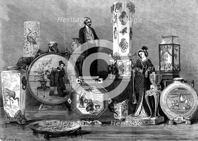 Worcester Japanese porcelain at the Vienna Exhibition, 1873. Creator: Unknown.