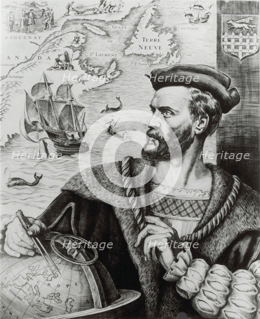 Jacques Cartier, 16th century French explorer. Artist: Unknown