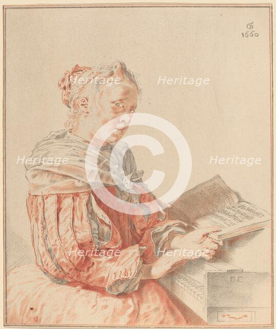 Young Girl at the Keyboard, 1767. Creator: Johannes Kornlein.