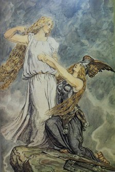 Brünnhilde and Waltraute, Götterdammerung, Act 1, 1900.