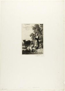 Young Cowherds, c. 1864. Creator: Charles Emile Jacque.