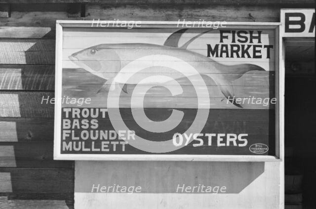 Fish market sign, Beaufort, South Carolina, 1936. Creator: Walker Evans.