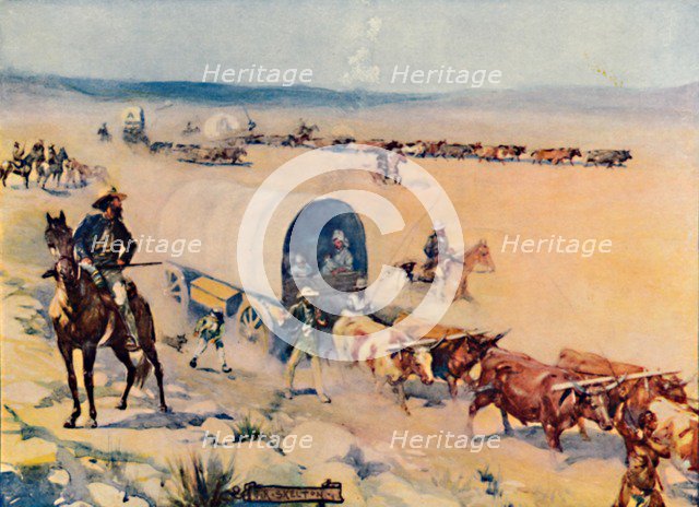 'The Voor-Trekkers', 1909. Artist: Joseph Ratcliffe Skelton.