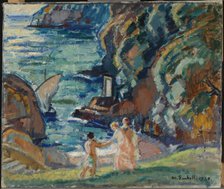 Rocky Shore in the Sun, Porto Fino, 1920. Creator: Magnus Enckell.