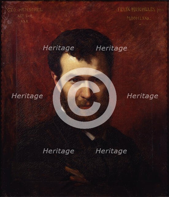 Portrait of the composer Sir Isidor George Henschel (1850-1934), 1880. Creator: Moscheles, Felix (1833-1917).
