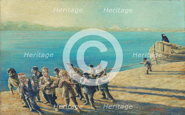 Burlaks on the Volga, 1929.  Creator: Tomas Andraskovic.