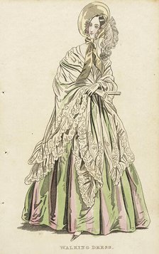 Fashion Plate (Walking Dress), c1838. Creator: Unknown.