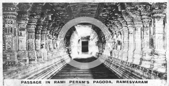 Passage in Rami Peram's Pagoda, Ramesvaram, Tamil Nadu, India, c1925. Artist: Unknown