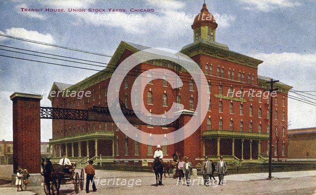 Transit House, Union Stock Yards, Chicago, Illinois, USA, 1910. Artist: Unknown