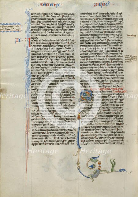 Decorated Initial S; Abbey Bible, about 1250-1262. Creator: Unknown.