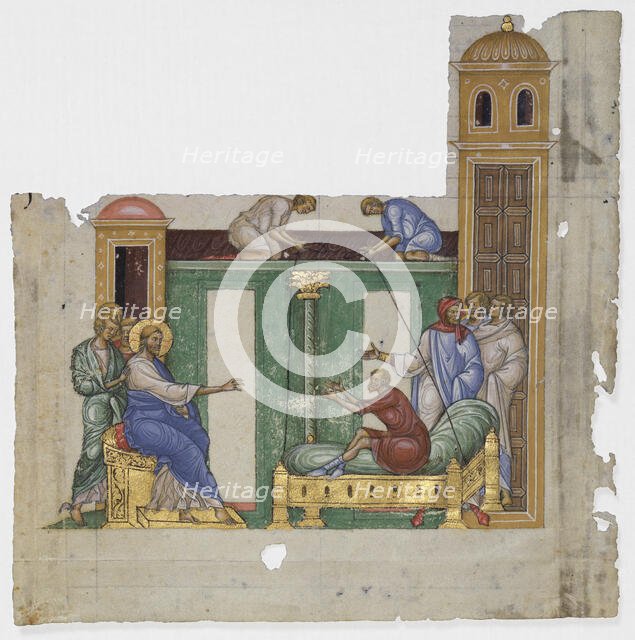 Christ heals the Paralytic, c.1300. Creators: Anon, Jesus Christ.