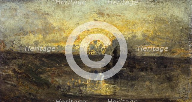 Tournant de rivière (au recto) ; trois études (au verso), between 1850 and 1860. Creator: Felix Francois Georges Philibert Ziem.