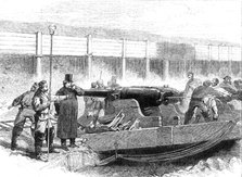 Manufacture of the Armstrong Gun at Woolwich Arsenal: the guns at the proof-butts, 1862. Creator: Unknown.