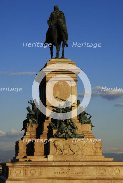 Equestrian monument dedicated to Giuseppe Garibaldi, Piazza Garibaldi, Rome, Italy, 2009.  Creator: LTL.