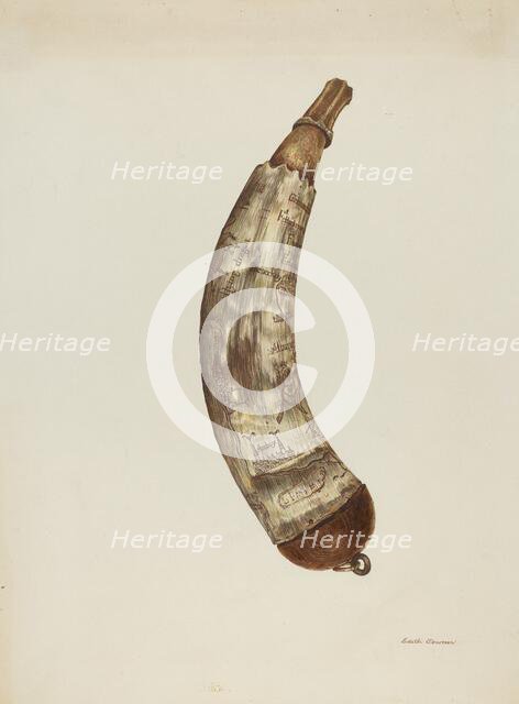 Powder Horn, c. 1940. Creator: Edith Towner.