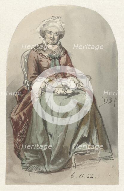 Sitting old lady, 1852. Creator: David Joseph Bles.