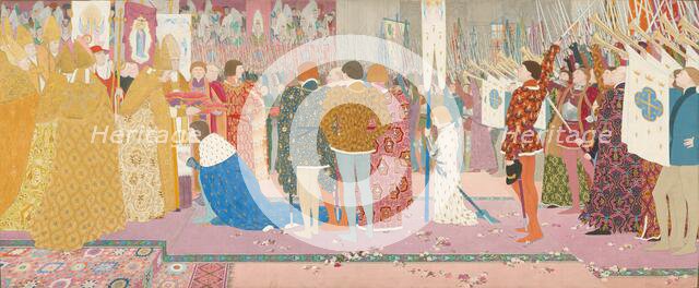 The Crowning at Rheims of the Dauphin (Joan of Arc series: V), 1907. Creator: Louis Maurice Boutet de Monvel.