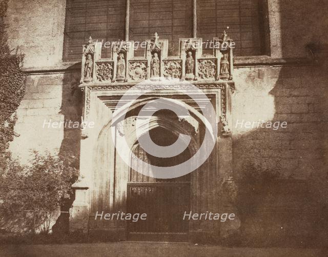 Ancient Door, Magdalen College, Oxford, 1843. Creator: William Henry Fox Talbot (British, 1800-1877).