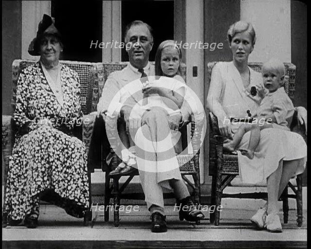 Franklin D Roosevelt, One of the Democratic Presidential Candidates, and Family, 1932. Creator: British Pathe Ltd.