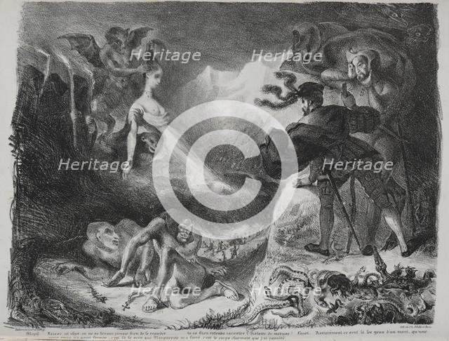 Illustrations for Faust: Marguerite's shadow appears to Faust, 1828. Creator: Eugène Delacroix (French, 1798-1863); Chez Ch. Motte, Éditeur, distributed by Chez Sautelet, Libraire.