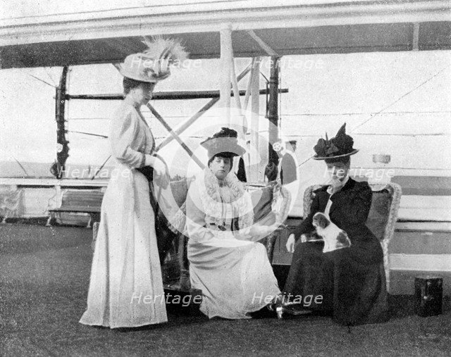 On board the royal yacht Victoria and Albert III, 1908.Artist: Queen Alexandra