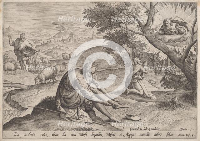 God Appearing to Moses, 1585. Creator: Johann Sadeler I.