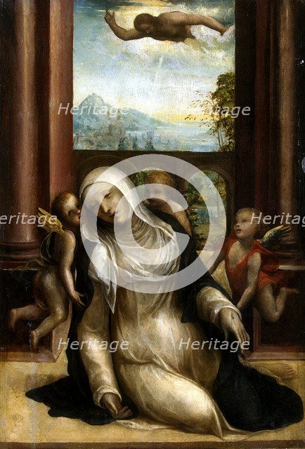 Stigmatization and Faint of Saint Catherine of Siena. Artist: Sodoma, (Workshop)  