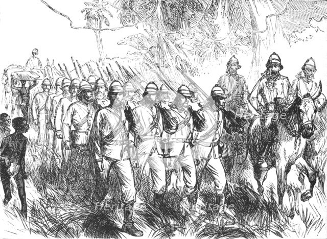 'On the march from Elmina', c1880. Artist: Unknown.