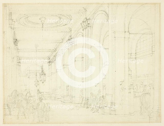 Study for King's Mews, Charing Cross, from Microcosm of London, c. 1808. Creator: Augustus Charles Pugin.