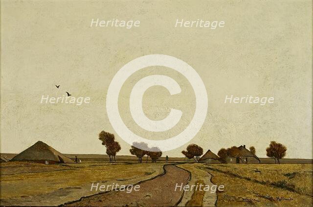 Dutch landscape with farms, 1877. Creator: Rudolf Ribarz.
