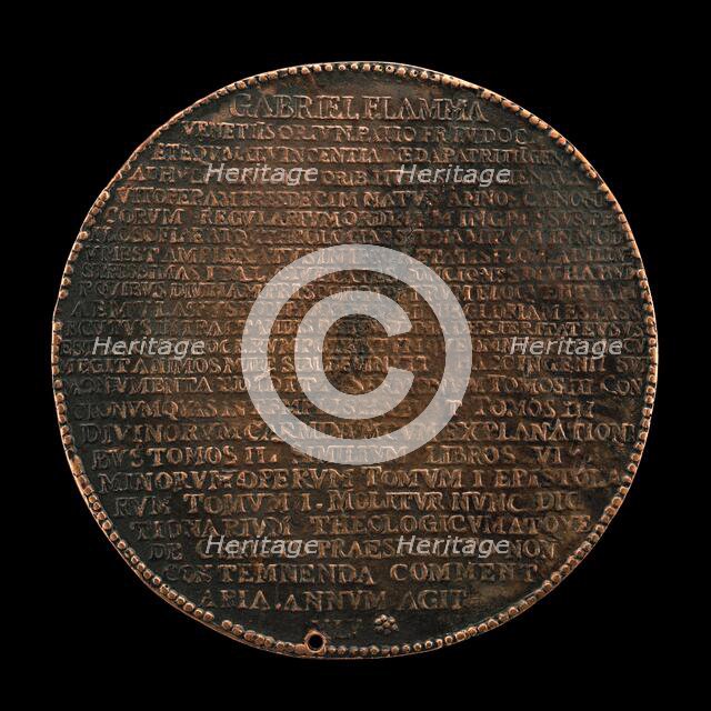 Inscribed Record of Fiamma's Life and Works [reverse], 1578. Creator: Giovanni Battista Cambio.