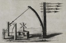 The ballista or bolt thrower - missile launcher, 1852.  Creator: Unknown.