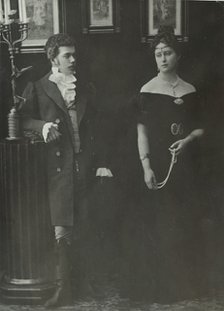 Emperor Nicholas II (1868-1918) and Grand Duchess Elizabeth Fyodorovna (1864-1918) in the amateur pe