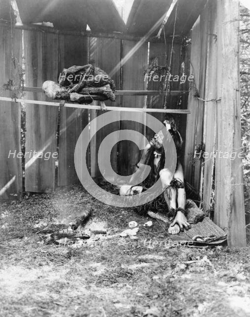 The drying mummy, 1910, c1910. Creator: Edward Sheriff Curtis.