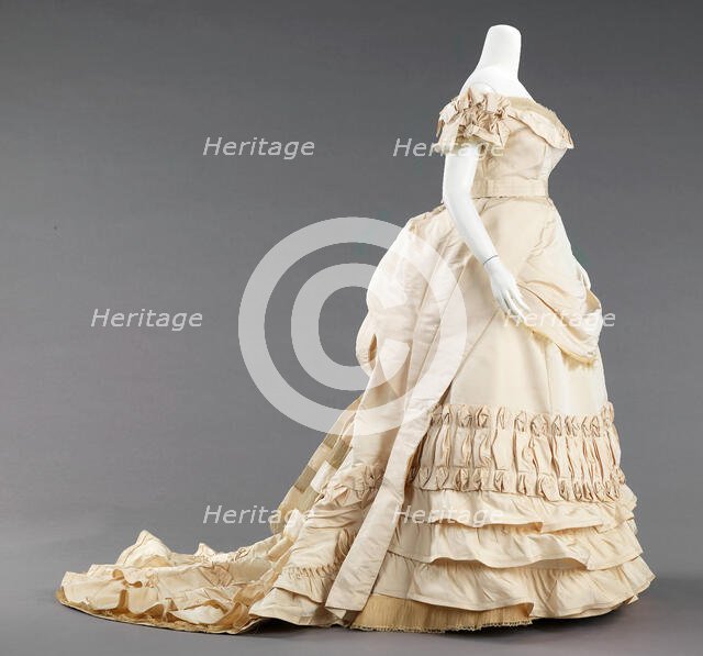 Ball gown, probably French, ca. 1872. Creator: House of Worth.