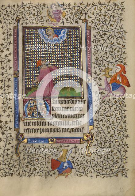 Job Pointing to the Dust of the Earth; Book of Hours, about 1410. Creator: Unknown.